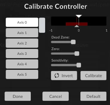 Fenêtre de calibration du contrôleur Clone Hero